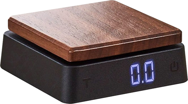 LifeShopping 胡桃木電子秤 非交易用秤 精度0.1g, 500g, 黑色/原木色, CAES0043