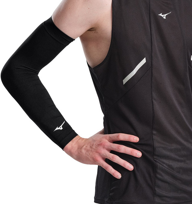 미즈노 더블 립 손목형 쿨토시, 블랙, 2세트