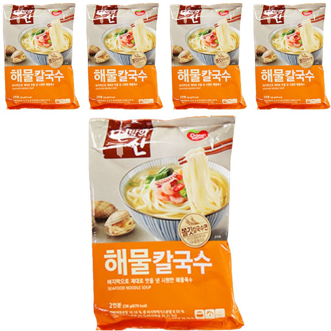 동원 면발의신 해물칼국수, 236g, 5개