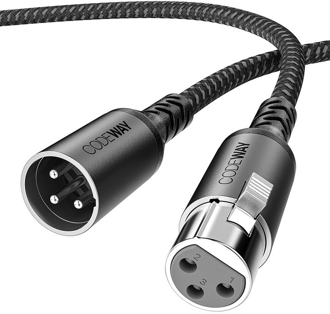 코드웨이 캐논 암수 XLR 마이크 케이블, 0.3m, 혼합색상, 1개
