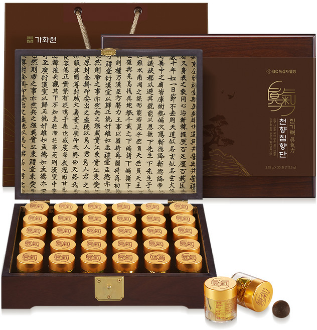 GC녹십자웰빙 가화원 진기력 천향침향단 목함 30환 + 쇼핑백, 112.5g, 1개