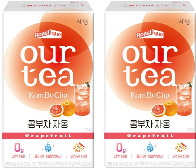 JARDIN our tea 康普茶沖泡粉 葡萄柚口味, 5g, 10條, 2盒