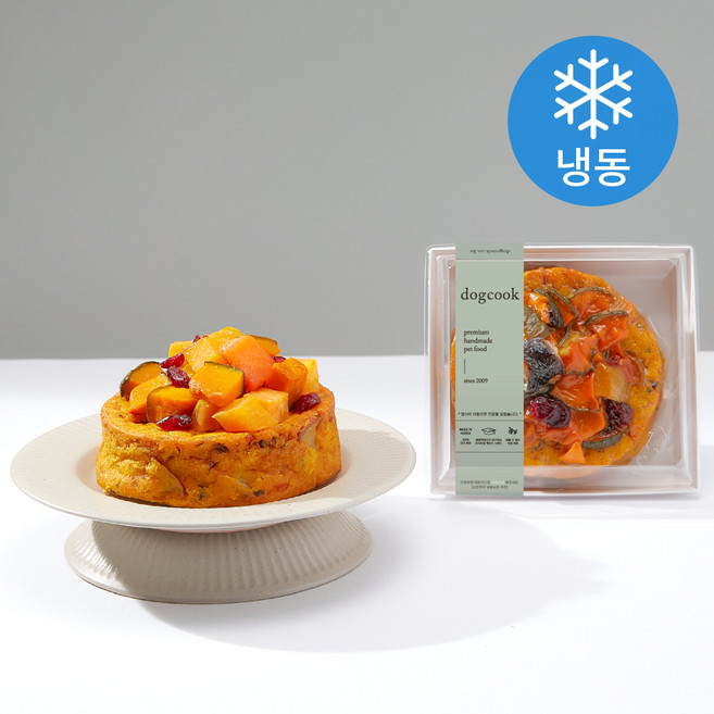 도그쿡 강아지 미니 케이크 냉동 간식, 애플, 350g, 1개