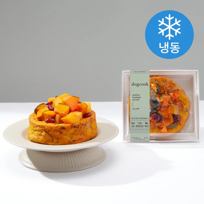 도그쿡 강아지 미니 케이크 냉동 간식, 애플, 350g, 1개 - 쿠팡