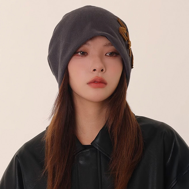 페이퍼먼츠 입체 레터링 골지 비니 모자 23419