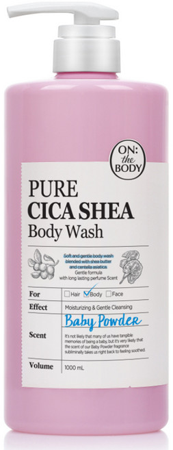 온더바디 퓨어 시카 쉐어 바디워시 베이비파우더향, 1L, 1개