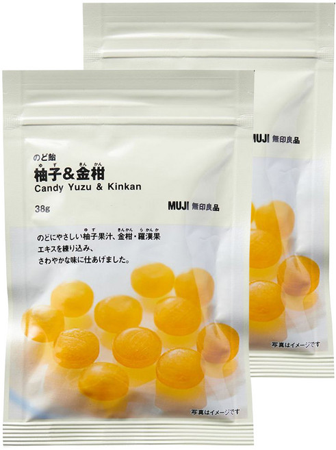 MUJI 無印良品 喉糖 柚子&金桔, 38g, 2包
