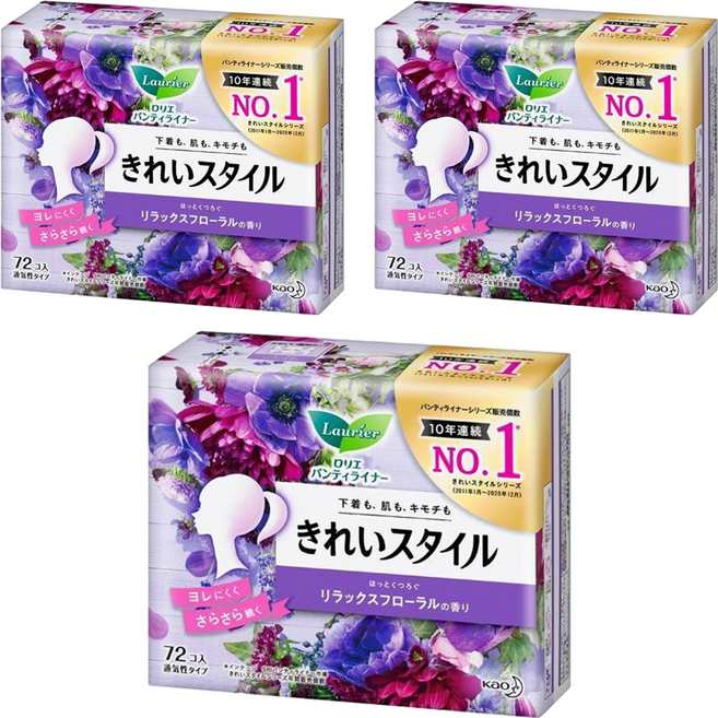 Laurier 蕾妮亞 護墊 愜意鮮花香, 14cm, 72片, 3包