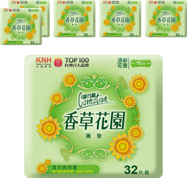 康乃馨 香草花園護墊 向日葵, 15cm, 32片, 6包