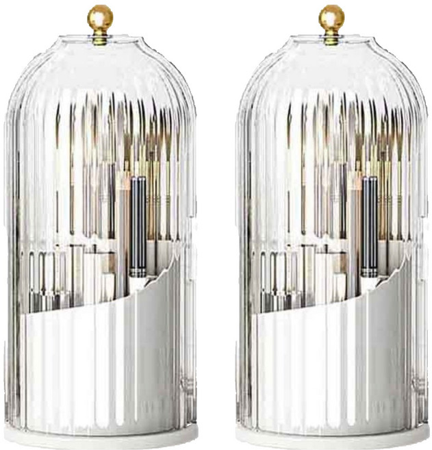 순잠 회전 메이크업 브러쉬 보관함, 2개, 화이트