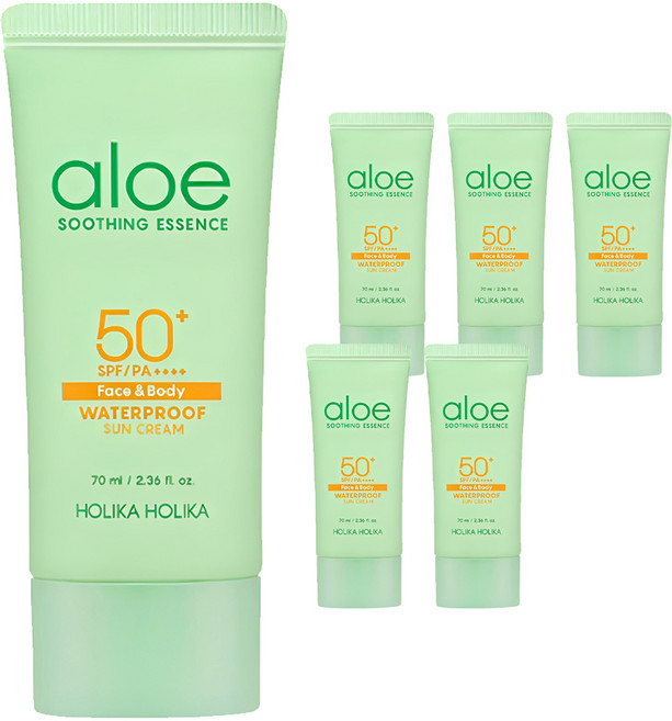 홀리카홀리카 알로에 워터프루프 선크림 SPF50+ PA++++, 70ml, 6개
