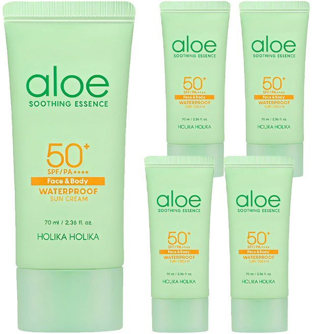 홀리카홀리카 알로에 워터프루프 선크림 SPF50+ PA++++, 70ml, 5개
