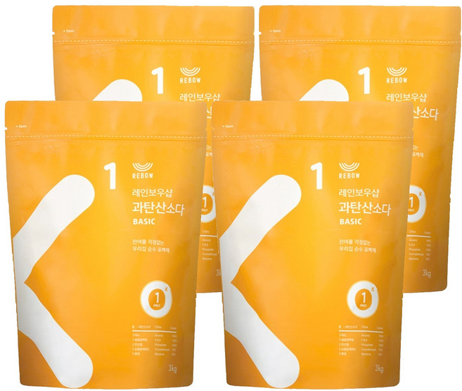 레인보우샵 과탄산소다 베이직, 3kg, 4개