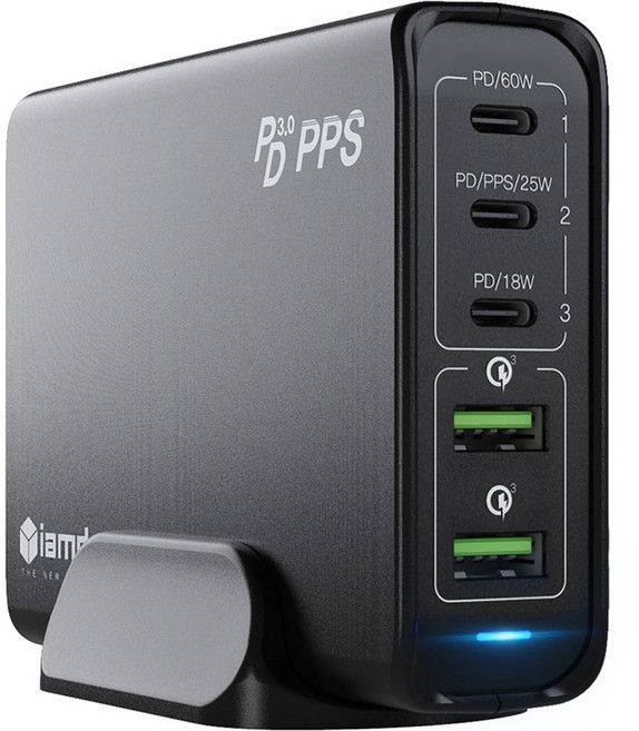 아이엠듀 USB PD 3.0 PPS 아이폰 5포트 멀티 고속충전기 110W, 블랙, 1개
