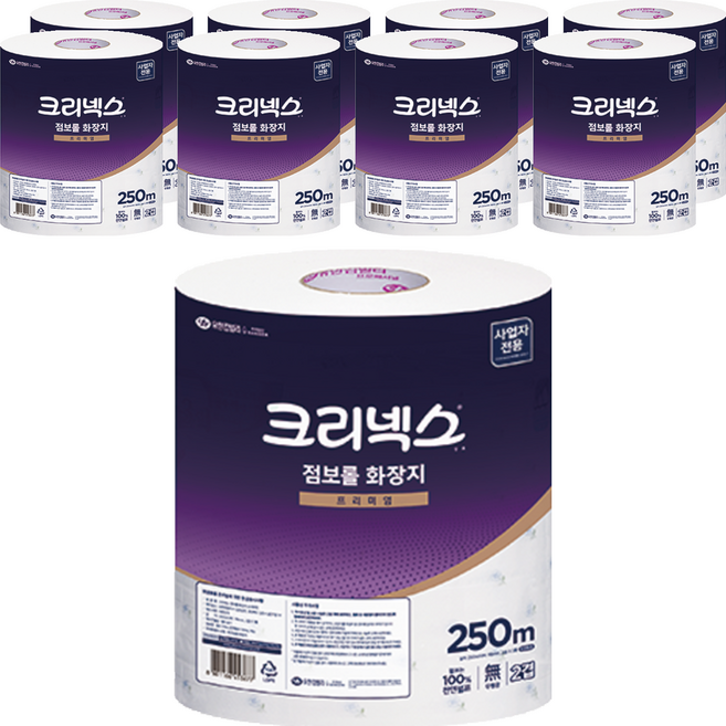 크리넥스 2겹 프리미엄 점보롤, 250m, 3개, 3개입