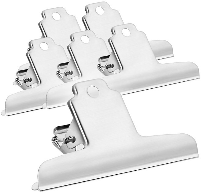 므라반 스테인리스 서류 집게, 10cm, 6개입, 1개