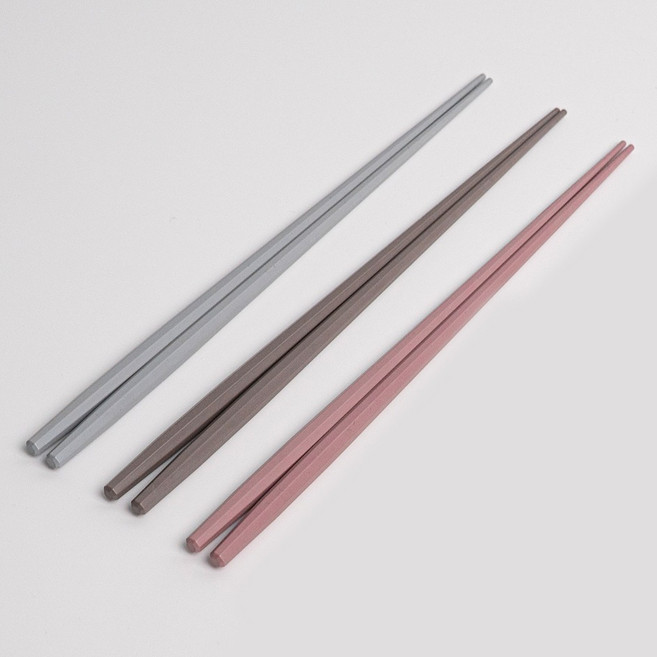 코지테이블 에센셜 PPS 열탕소독 육각 젓가락 3종 세트, 핑크, 코코아, 그레이, 1세트, 단품