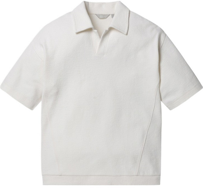 프로젝트엠 엠보 반팔 슬릿 카라 티셔츠