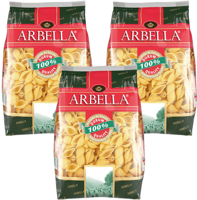 ARBELLA 阿貝拉 貝殼麵, 500g, 3包