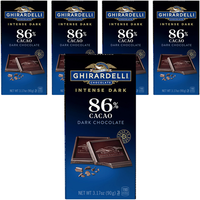 기라델리 인텐스다크 카카오 86%, 90g, 5개