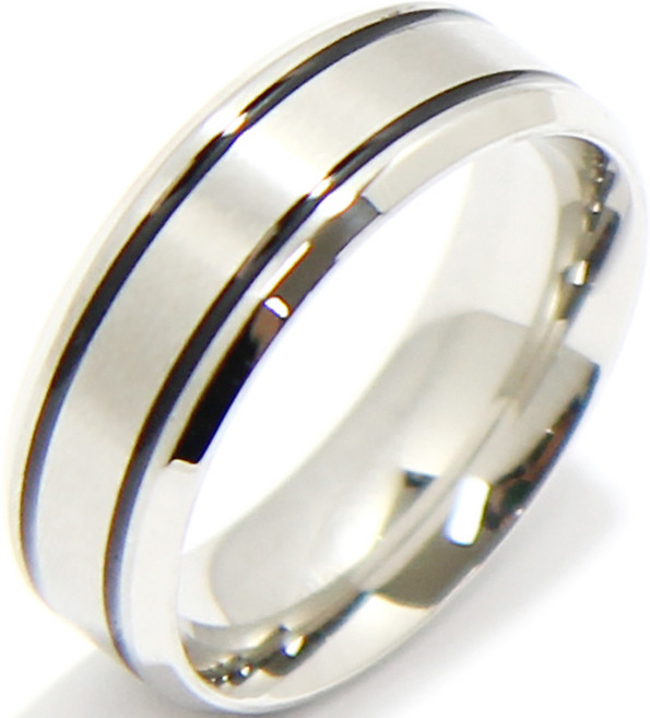 인디라벨 써지컬스틸 무광 라인 반지