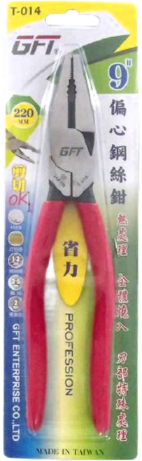 GFT 金富泰五金 偏心鋼絲鉗 220mm, 1支