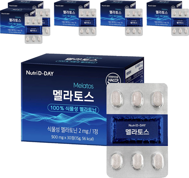 뉴트리디데이 식물성 멜라토닌 함유 멜라토스, 30정, 6개