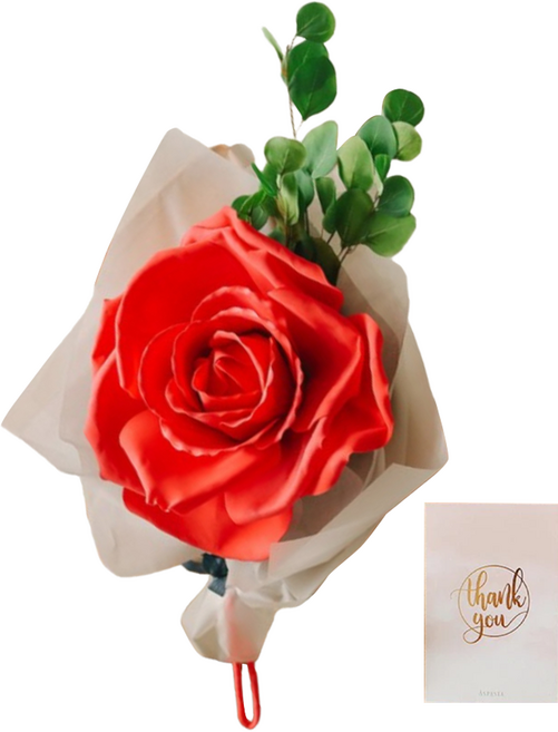 ASPASIA 超大玫瑰花束 + Thank you卡片, 1組, 紅色