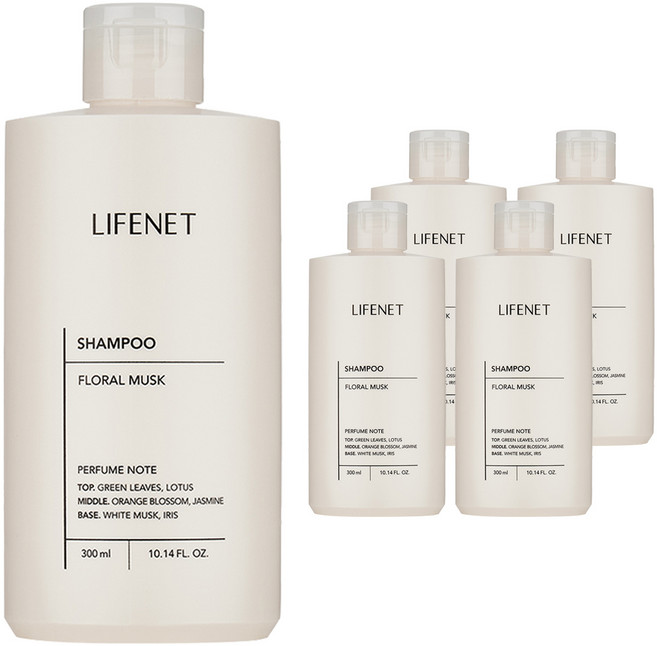 라이프넷 샴푸 플로럴 머스크향, 300ml, 5개