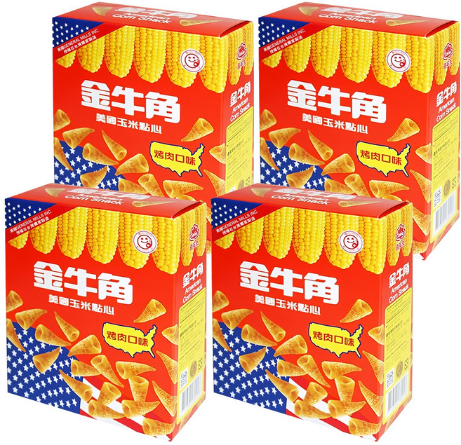 喜年來 小金牛角 烤肉口味, 35g, 4盒