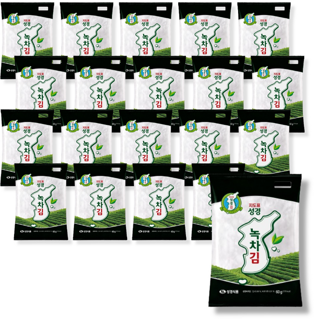 지도표성경 녹차김, 60g, 20개