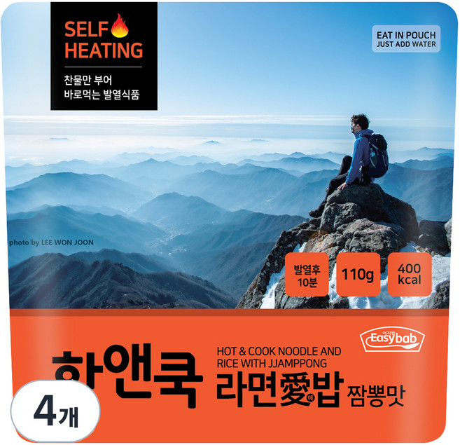 이지밥 핫앤쿡 라면애밥 짬뽕맛, 110g, 4개
