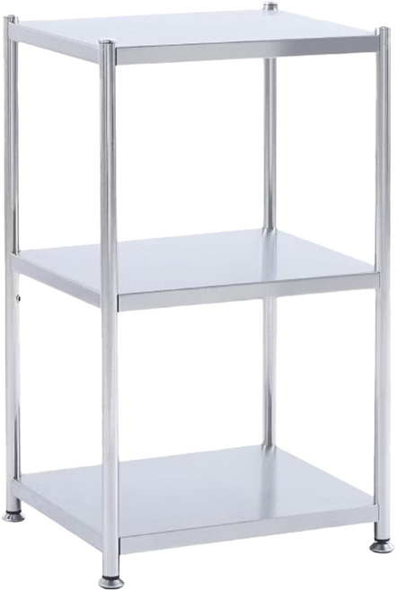 E-home Tough塔弗不鏽鋼收納置物架 開放式收納 承重20公斤, 銀色, 3層