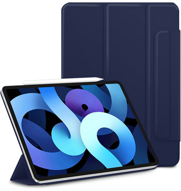 포유 아이패드 마그네틱 폴리오 케이스 애플 펜슬 커버형, 네이비