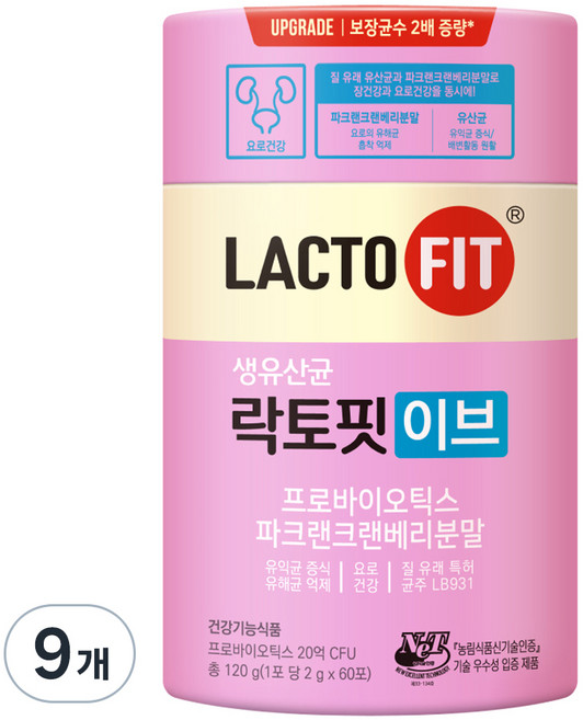 Chong Kun Dang 鍾根堂 LACTO-FIT Eve 女性益生菌, 120g, 9個