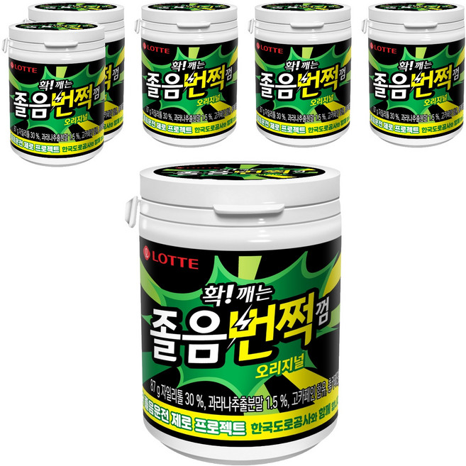 롯데웰푸드 졸음 번쩍 껌, 87g, 6개