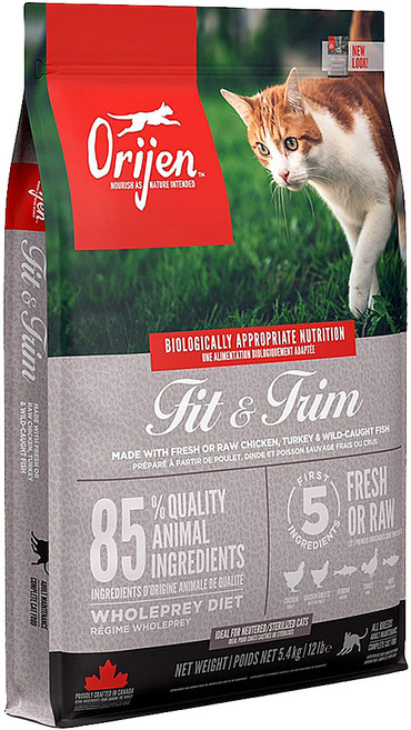 Orijen 歐睿健 全齡貓 鮮雞室內貓 無穀配方 乾飼料, 野牧鮮雞 + 野生漁獲, 5.4kg, 1袋