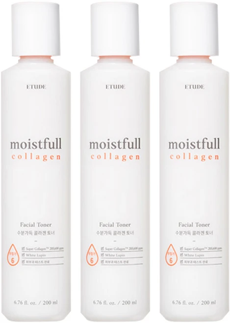 에뛰드 New 수분가득 콜라겐 토너, 3개, 200ml - 쿠팡