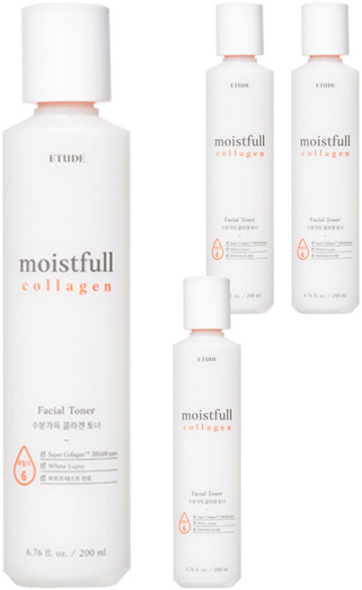 에뛰드 New 수분가득 콜라겐 토너, 4개, 200ml