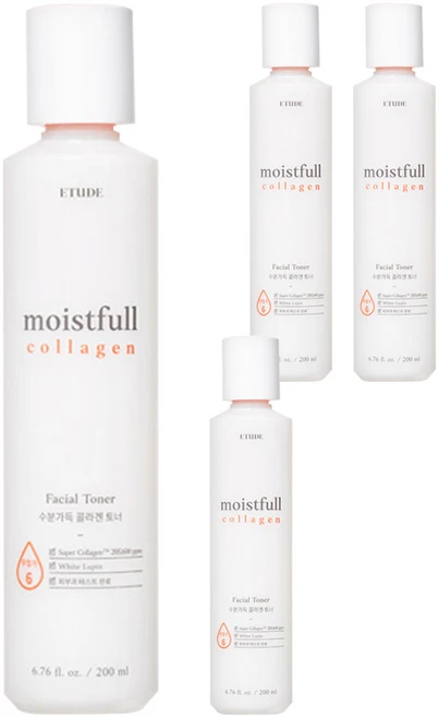 에뛰드 New 수분가득 콜라겐 토너, 4개, 200ml - 쿠팡