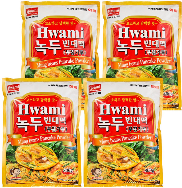 [화미] 녹두빈대떡가루, 800g, 4개