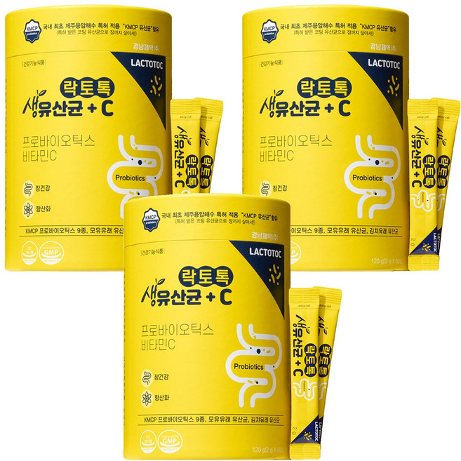 락토톡 생유산균 비타민C 60포, 120g, 3개