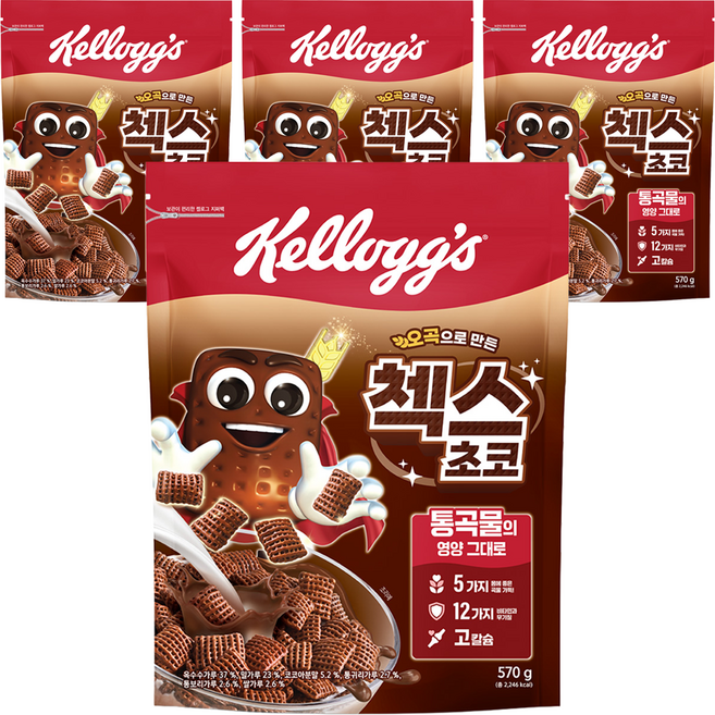 첵스초코 오곡으로 만든 초코 시리얼, 570g, 4개