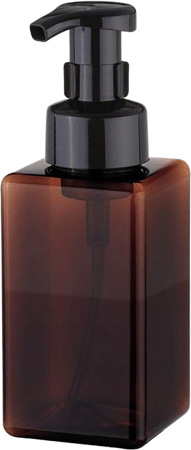 AHOYE 幕斯瓶 450ml 按壓式分裝瓶 大容量清潔液體分裝器 浴室廚房適用, 1個, 棕色