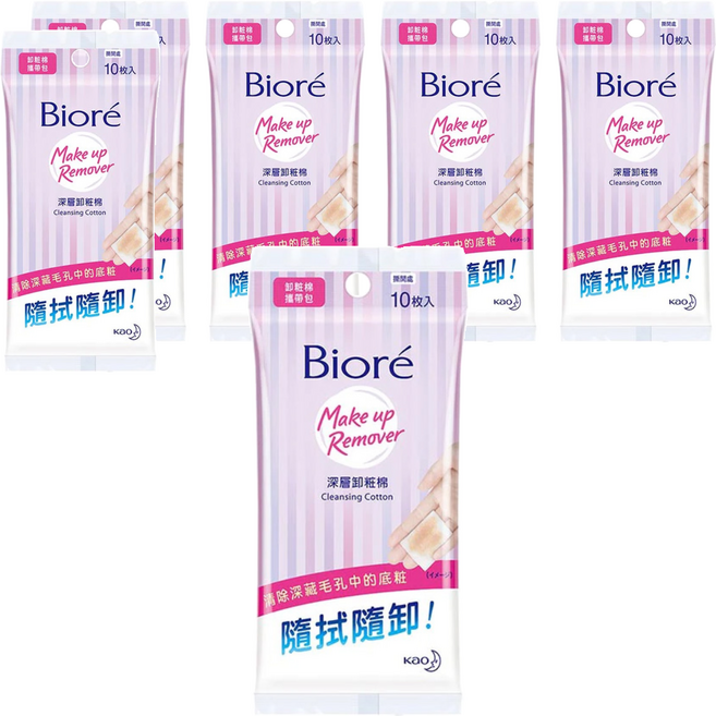 Biore 蜜妮 台灣公司貨 深層卸粧棉 攜帶包, 1入, 6包