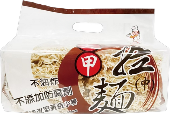 大甲佳旭 大甲手工拉麵 中麵 不油炸 無添加防腐劑, 600g, 1包