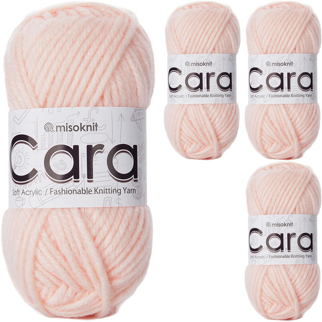 미소털실 카라 뜨개실 90g, 932 피치, 4개