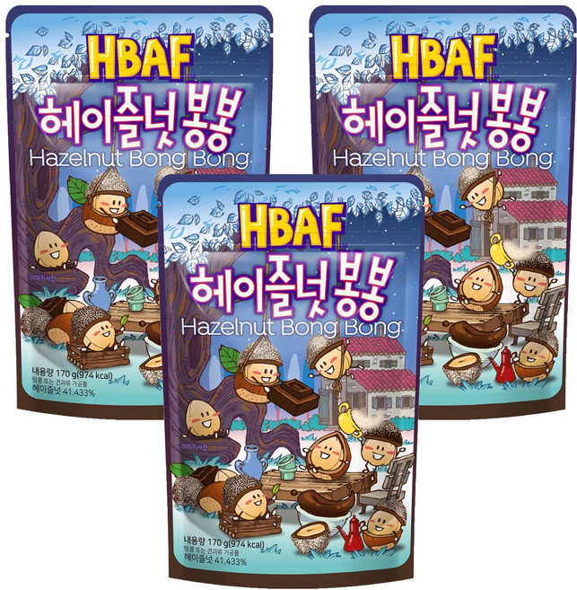 바프 헤이즐넛 봉봉, 170g, 3개