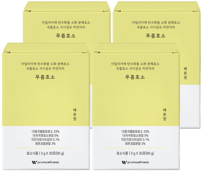 푸름웰니스 푸름효소 레몬맛 30p, 90g, 4개