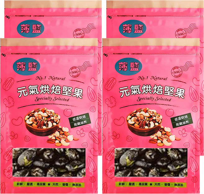 品鮮生活 薄鹽青仁大黑豆 家庭號, 600g, 4包